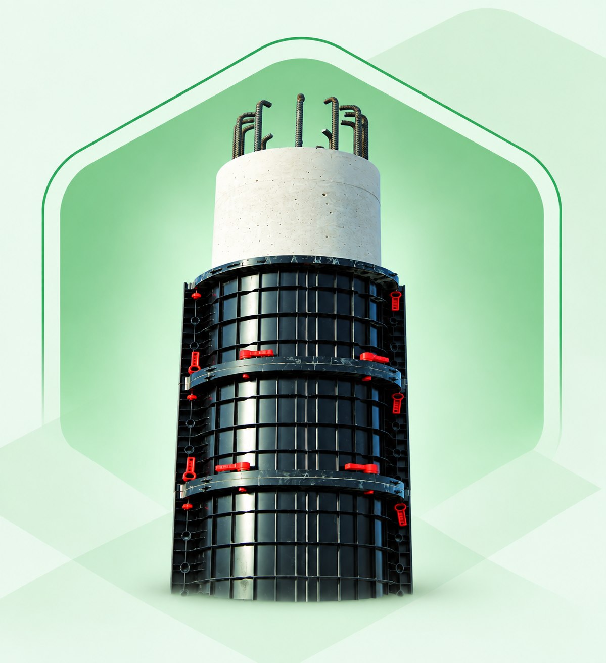 Reusable plastic formwork System for concrete columns